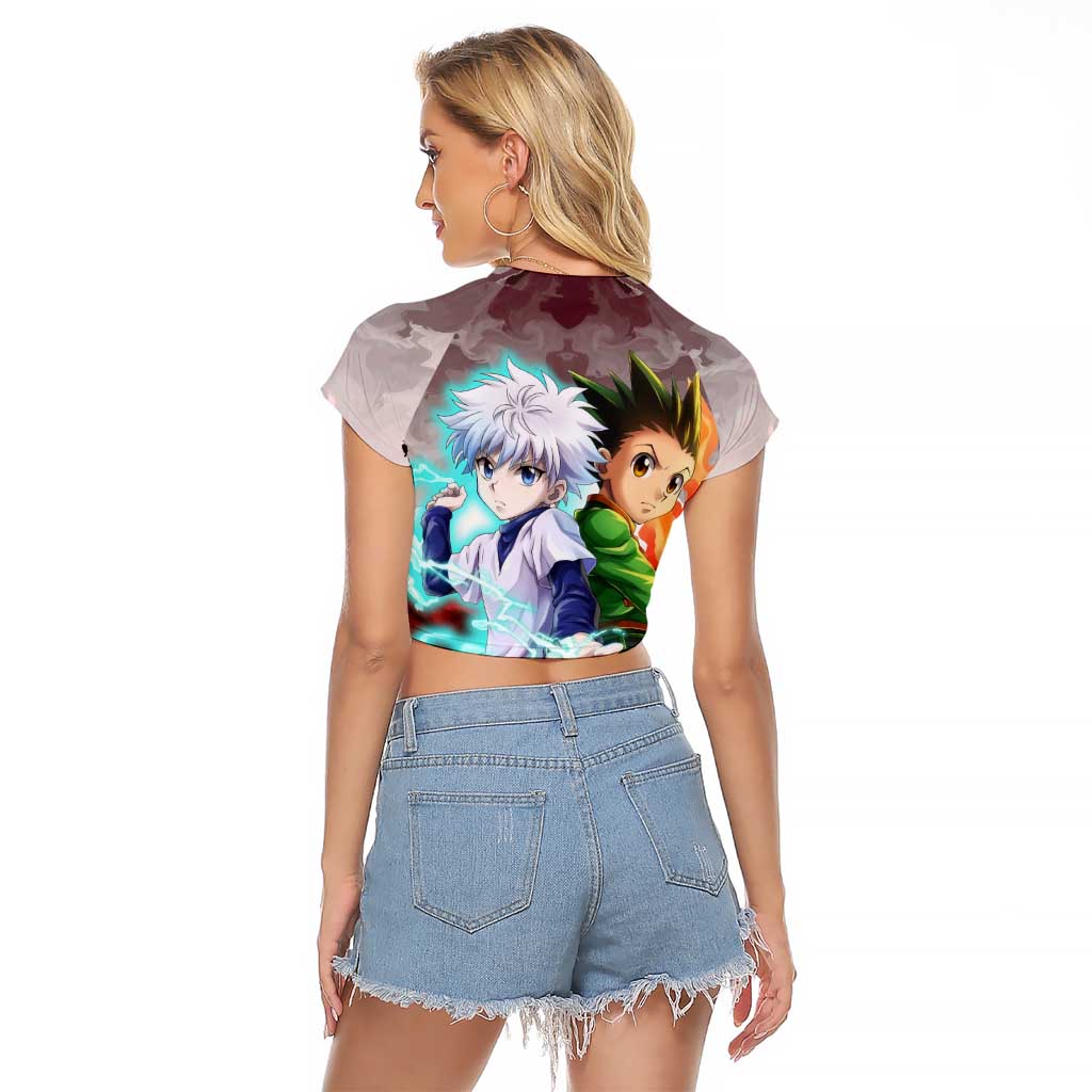 Power Duo Gon & Killua Hunter X Hunter Raglan Cropped T Shirt Anime Style