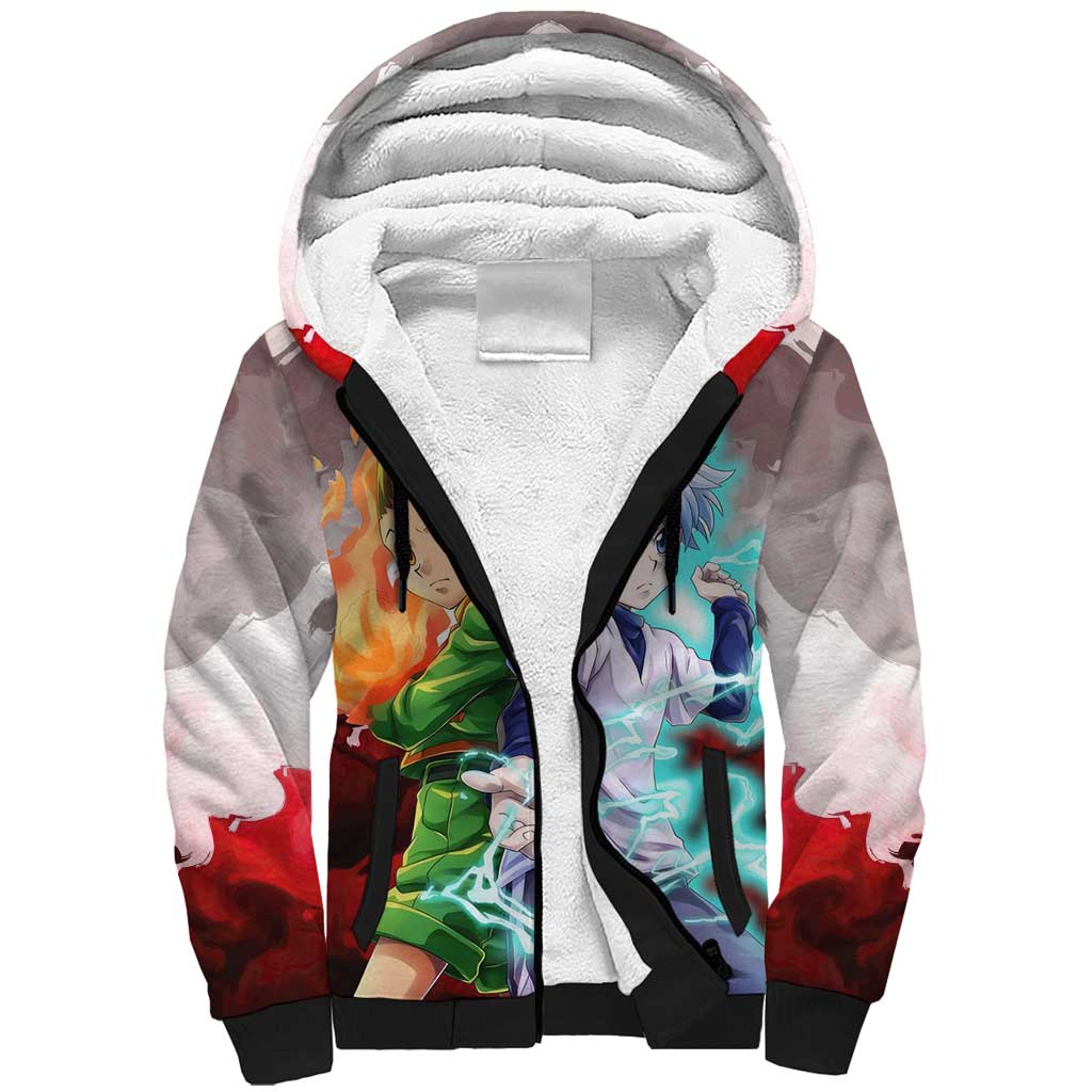 Power Duo Gon & Killua Hunter X Hunter Sherpa Hoodie Anime Style