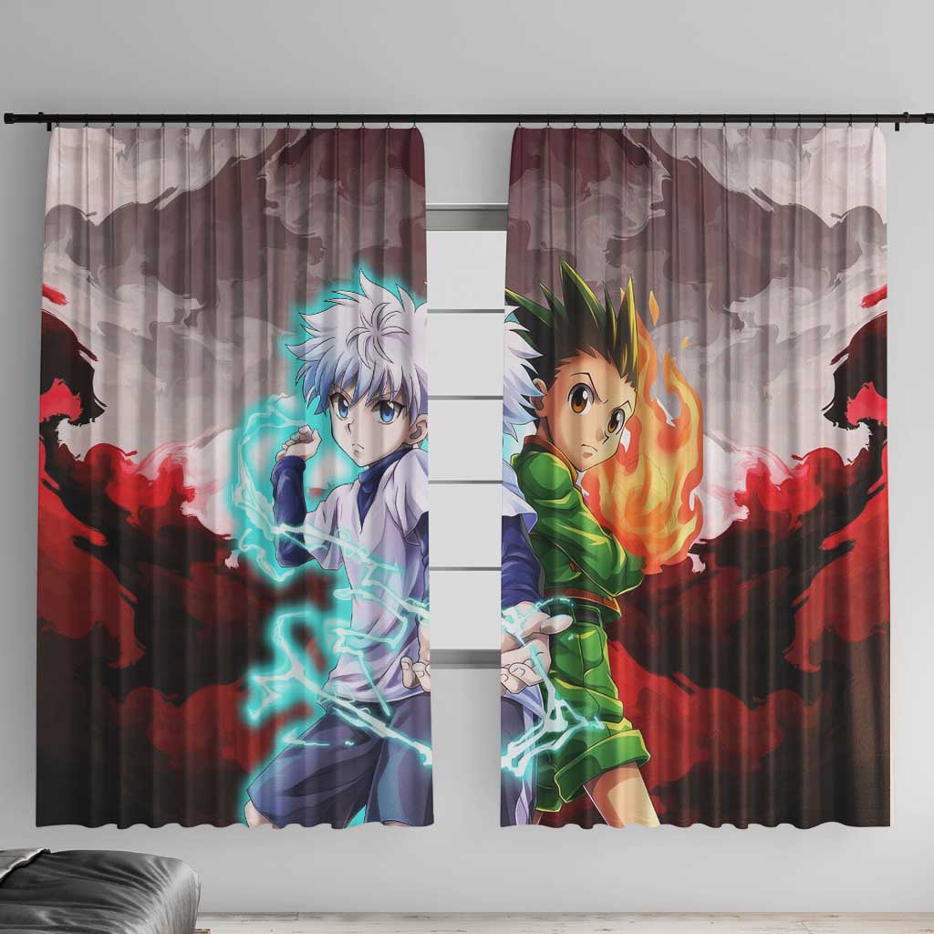 Power Duo Gon & Killua Hunter X Hunter Window Curtain Anime Style