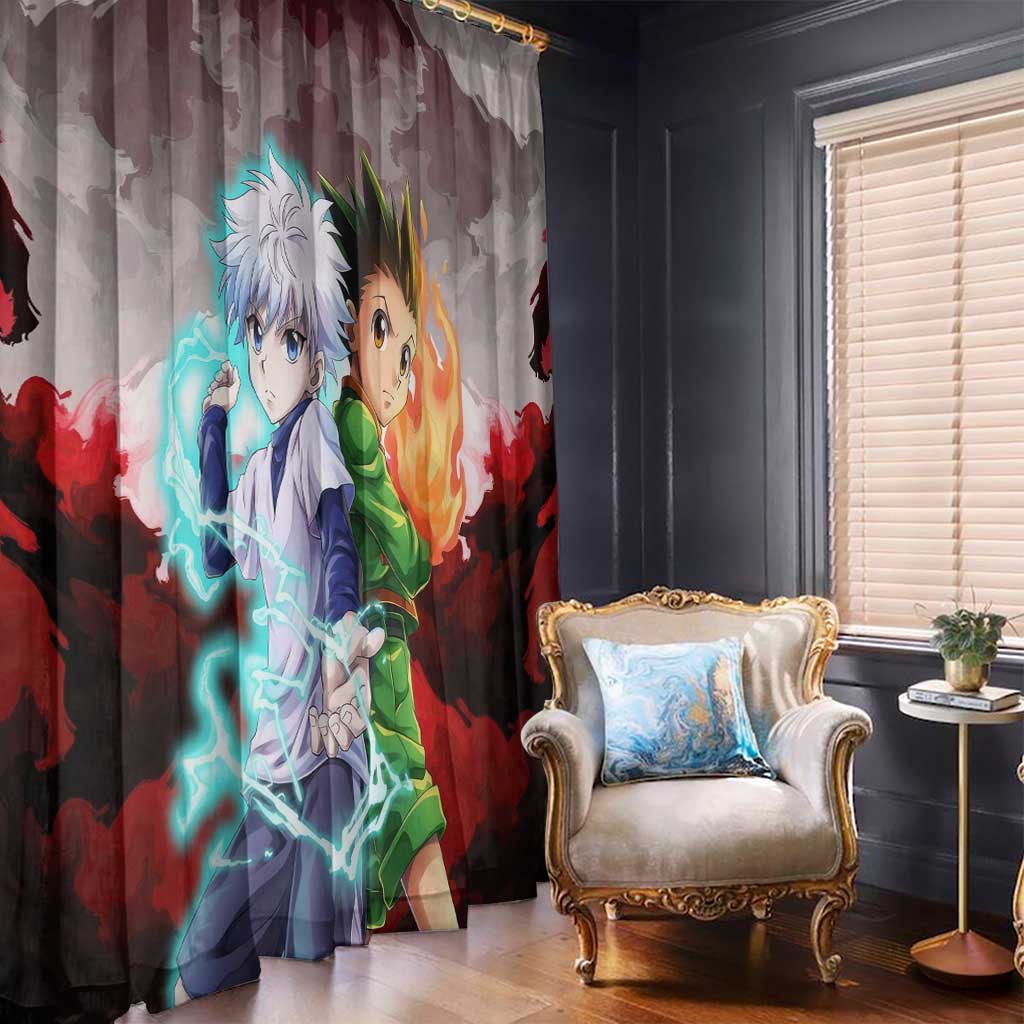 Power Duo Gon & Killua Hunter X Hunter Window Curtain Anime Style