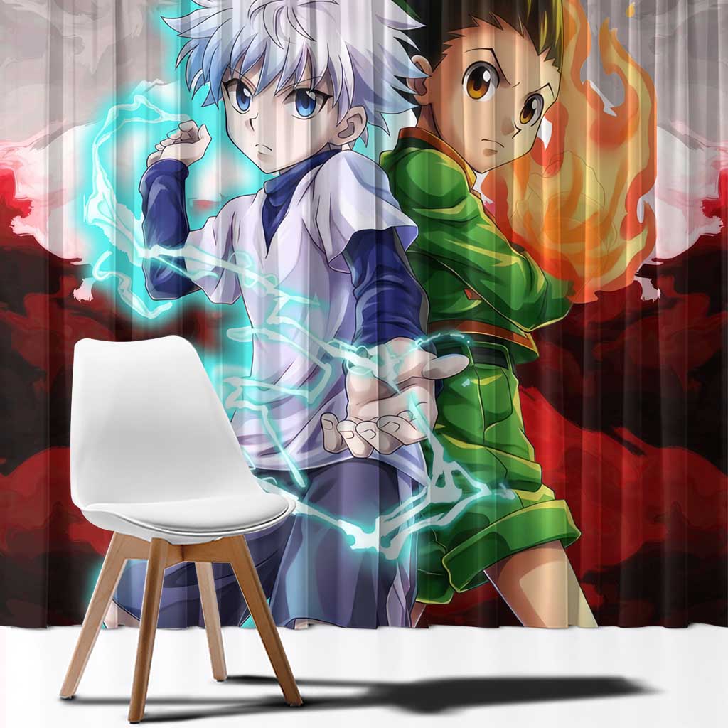 Power Duo Gon & Killua Hunter X Hunter Window Curtain Anime Style