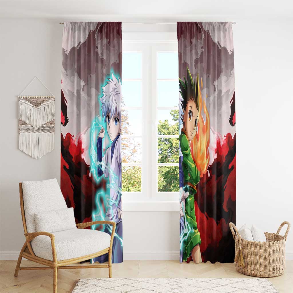 Power Duo Gon & Killua Hunter X Hunter Window Curtain Anime Style