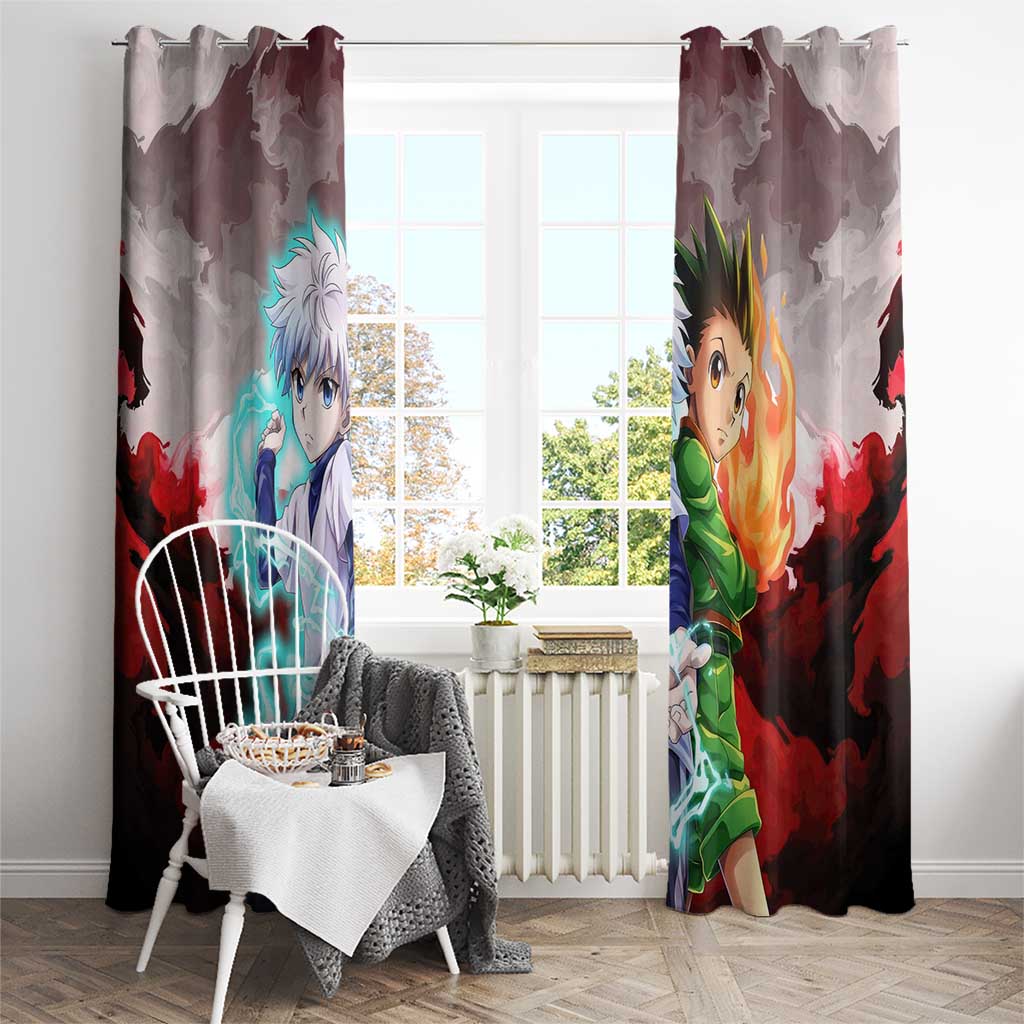 Power Duo Gon & Killua Hunter X Hunter Window Curtain Anime Style