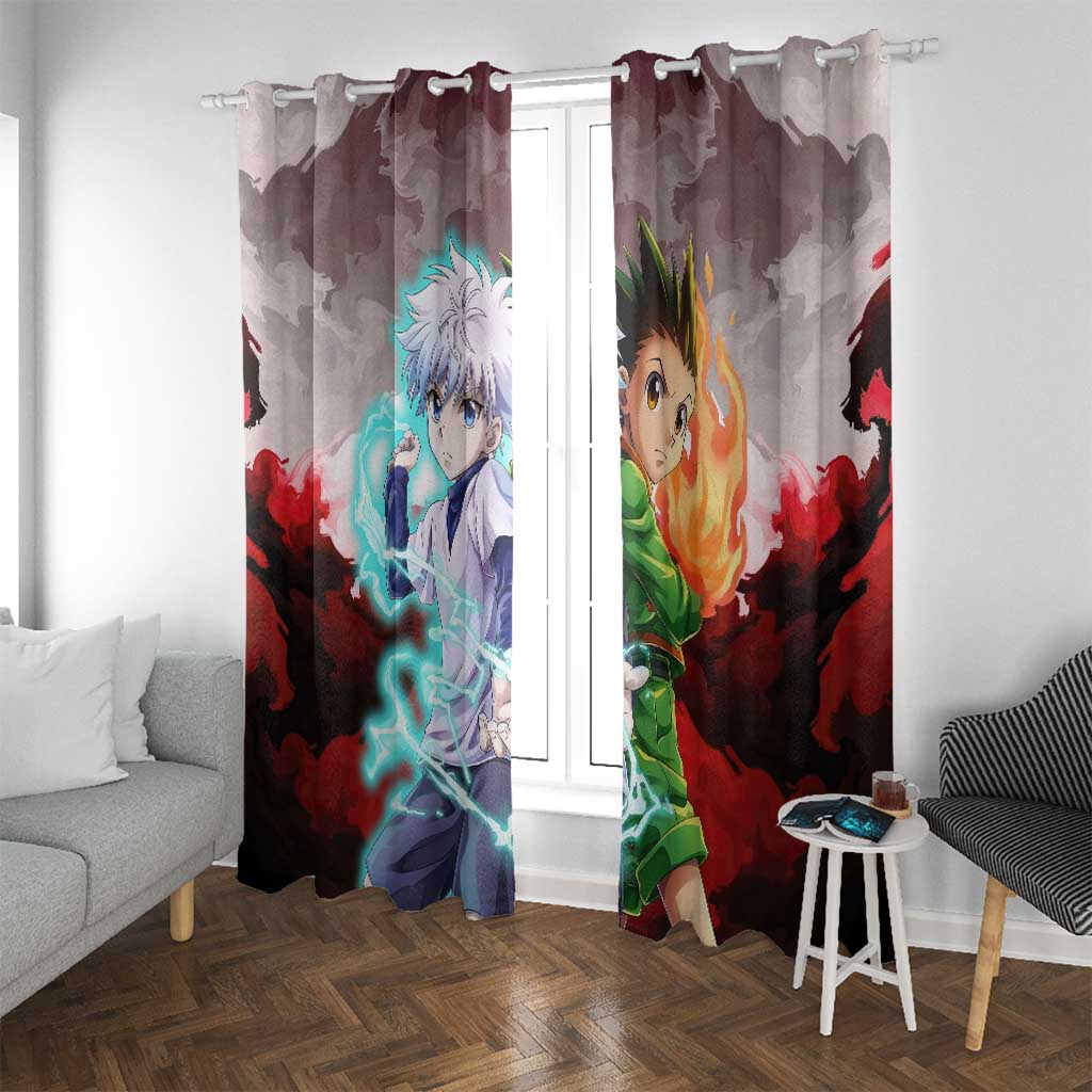 Power Duo Gon & Killua Hunter X Hunter Window Curtain Anime Style