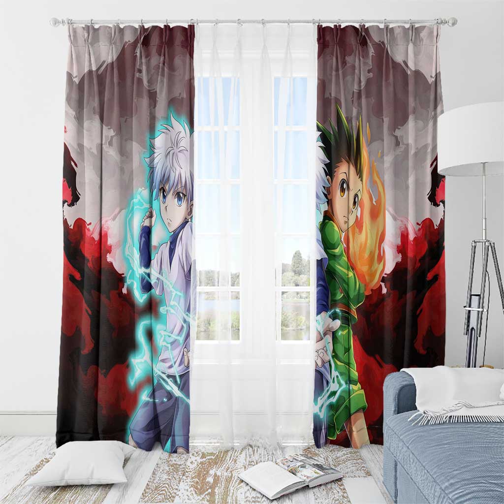 Power Duo Gon & Killua Hunter X Hunter Window Curtain Anime Style