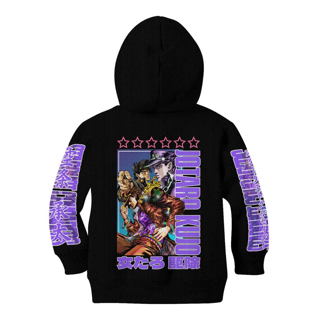 Jotaro Kujo Jojo’s Six Star Bizarre Adventure Kid Hoodie Anime Style