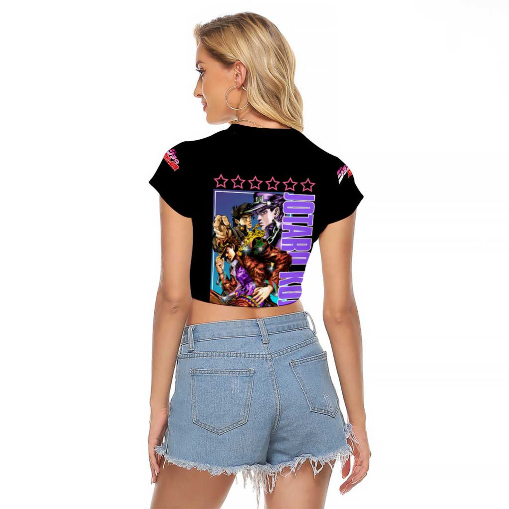 Jotaro Kujo Jojo’s Six Star Bizarre Adventure Raglan Cropped T Shirt Anime Style
