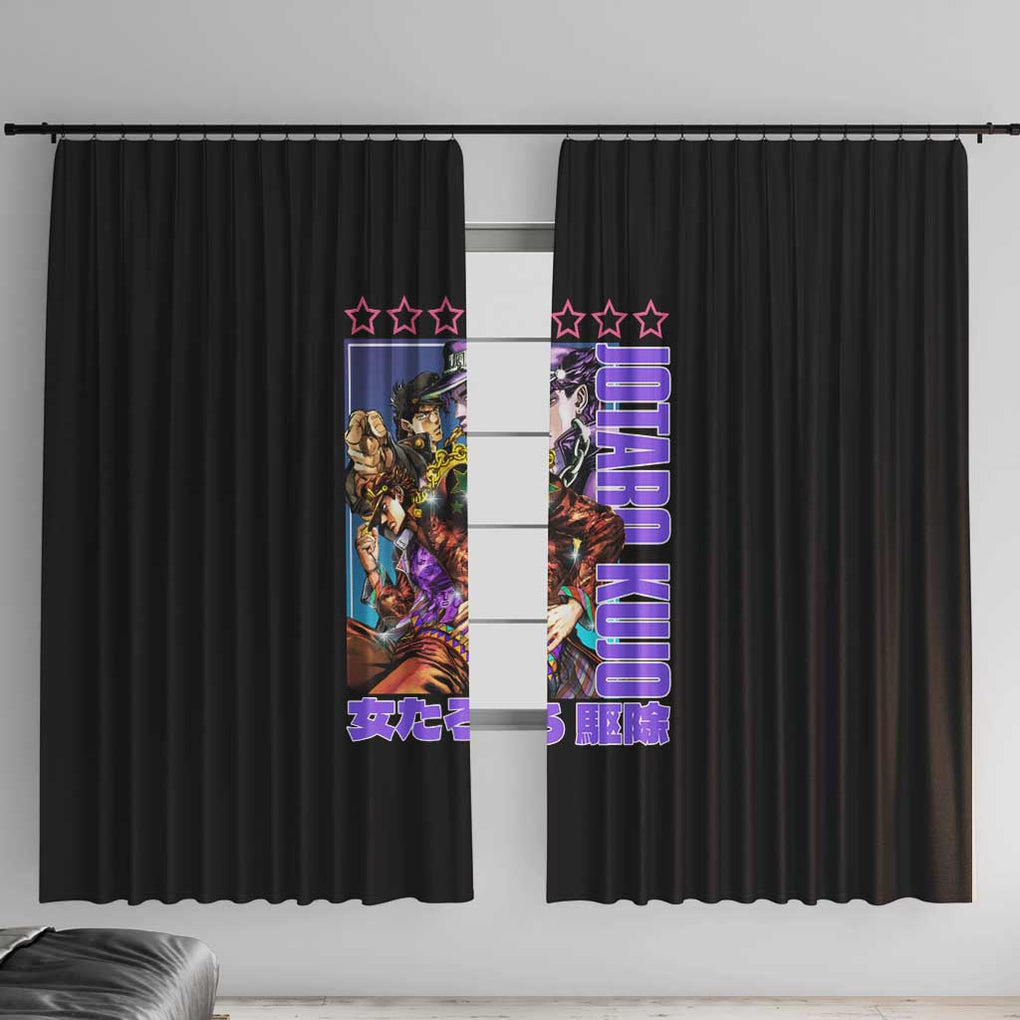 Jotaro Kujo Jojo’s Six Star Bizarre Adventure Window Curtain Anime Style