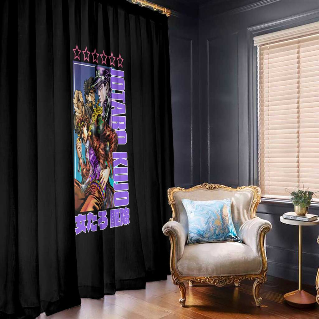Jotaro Kujo Jojo’s Six Star Bizarre Adventure Window Curtain Anime Style