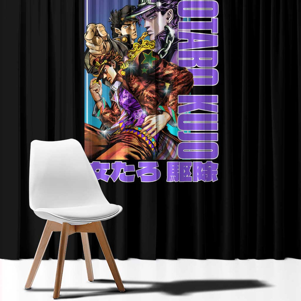 Jotaro Kujo Jojo’s Six Star Bizarre Adventure Window Curtain Anime Style