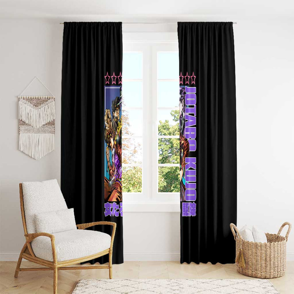 Jotaro Kujo Jojo’s Six Star Bizarre Adventure Window Curtain Anime Style
