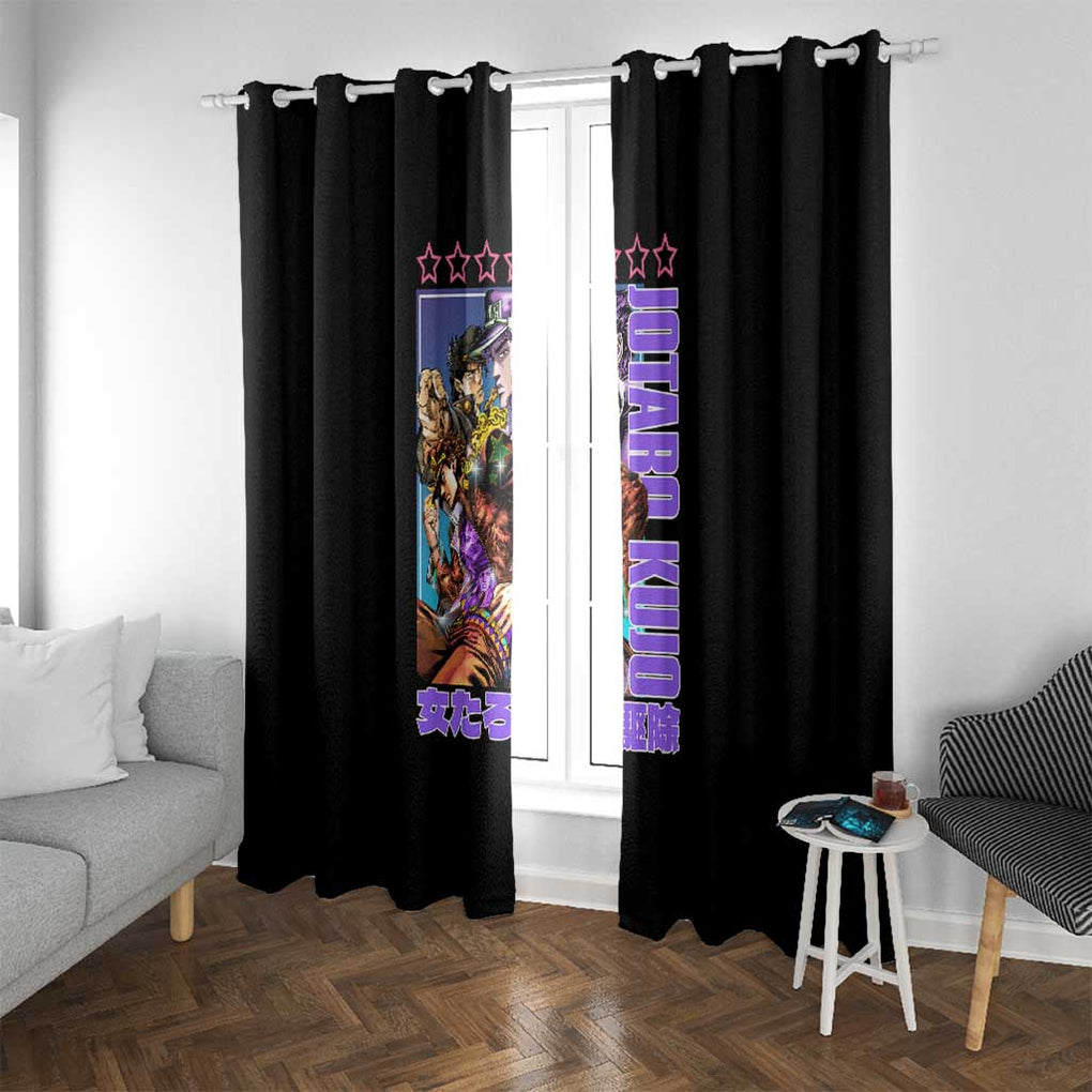 Jotaro Kujo Jojo’s Six Star Bizarre Adventure Window Curtain Anime Style