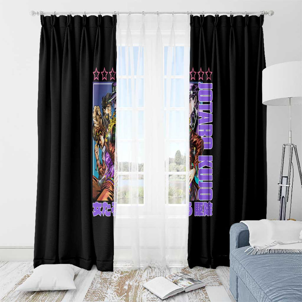 Jotaro Kujo Jojo’s Six Star Bizarre Adventure Window Curtain Anime Style