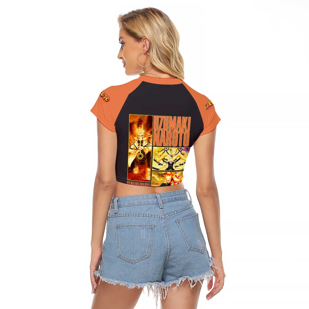 Uzumaki Naruto Naruto Shippuden Raglan Cropped T Shirt Anime Style