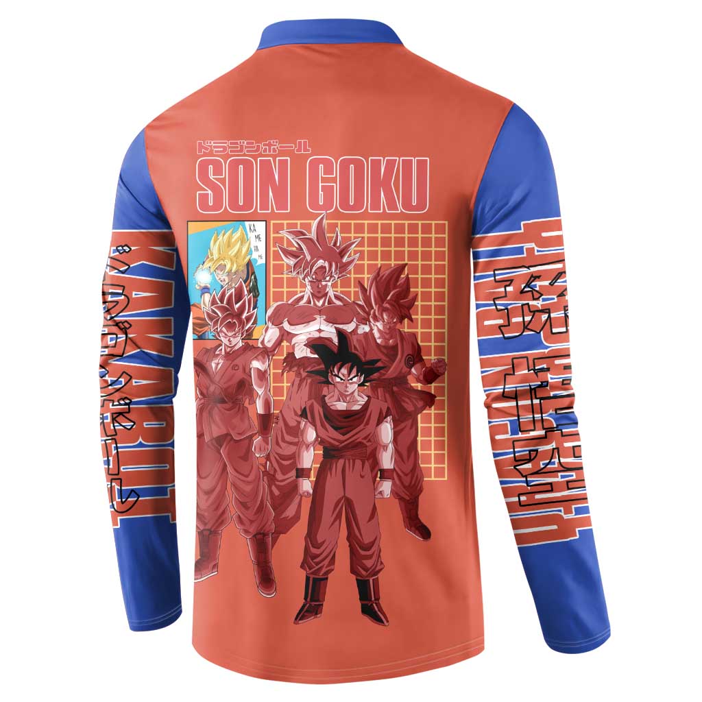 Son Goku Dragon Ball Z Button Sweatshirt Anime Style