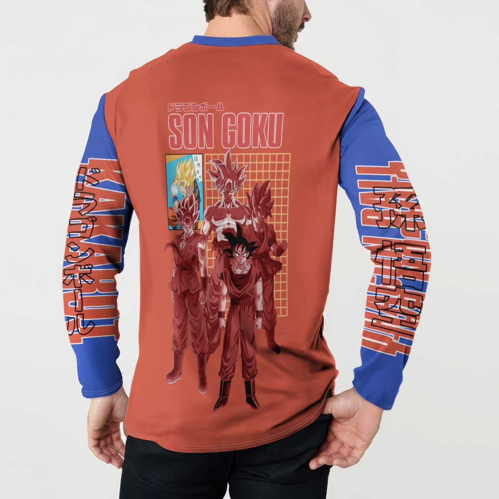 Son Goku Dragon Ball Z Button Sweatshirt Anime Style