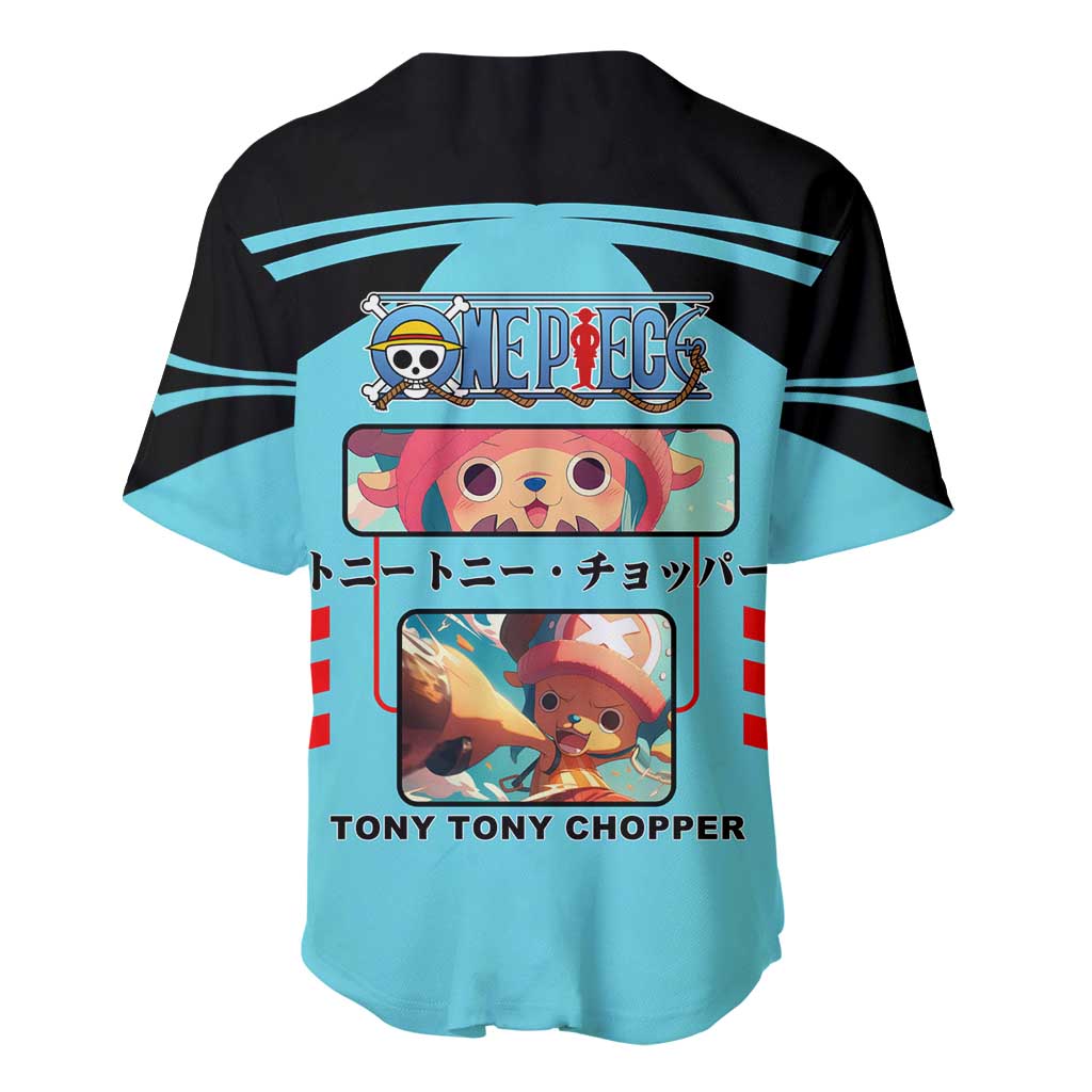 Chopper One Piece Baseball Jersey with Cute Reindeer Features and Adventurer Design - The Mazicc