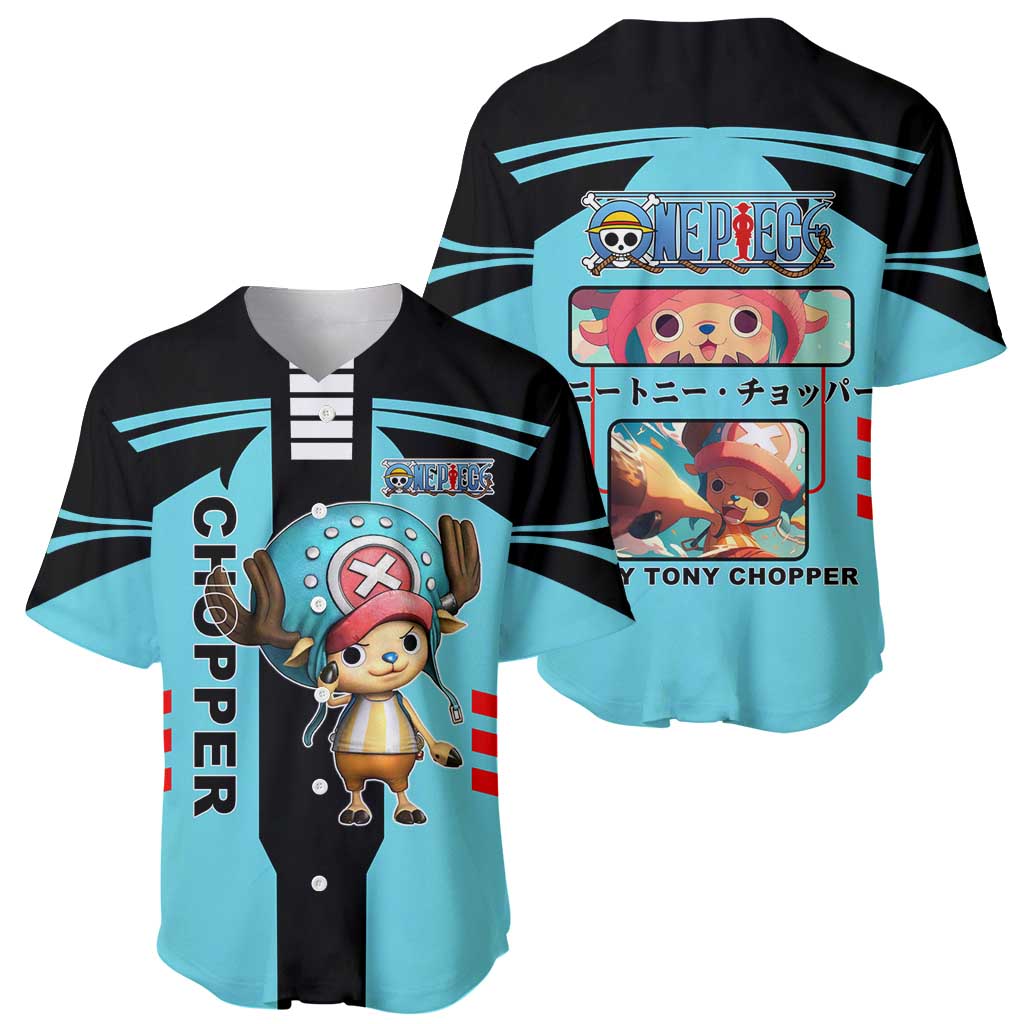 Chopper One Piece Baseball Jersey with Cute Reindeer Features and Adventurer Design - The Mazicc