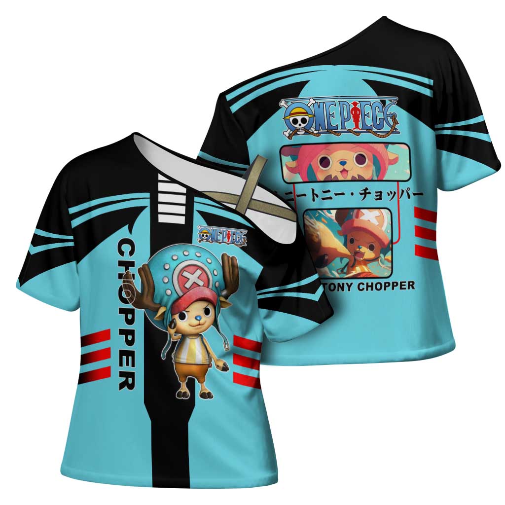 Chopper One Piece Cross Shoulder Shirt with Cute Reindeer Features and Adventurer Design - The Mazicc