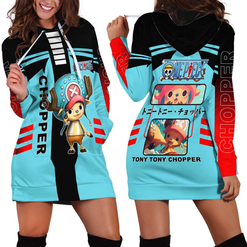 Chopper One Piece Hoodie Dress with Cute Reindeer Features and Adventurer Design - The Mazicc
