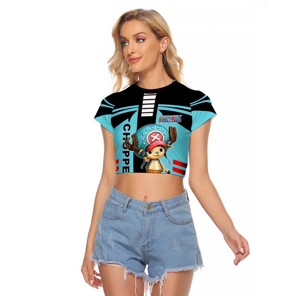 Chopper One Piece Raglan Cropped T Shirt with Cute Reindeer Features and Adventurer Design - The Mazicc