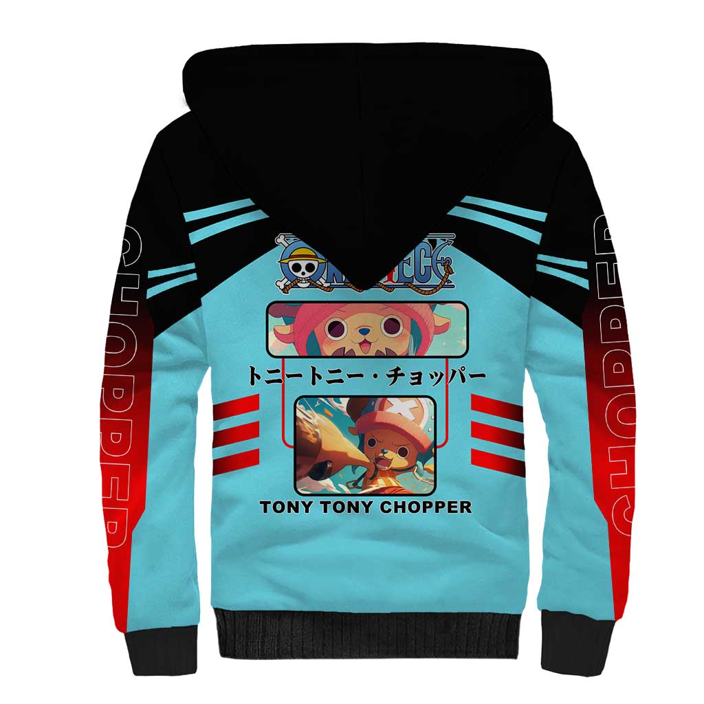 Chopper One Piece Sherpa Hoodie with Cute Reindeer Features and Adventurer Design - The Mazicc