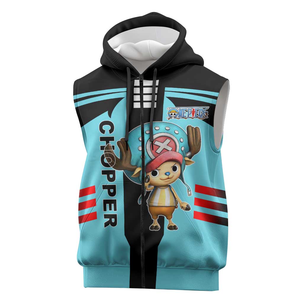 Chopper One Piece Sleeveless Zip Hoodie with Cute Reindeer Features and Adventurer Design - The Mazicc