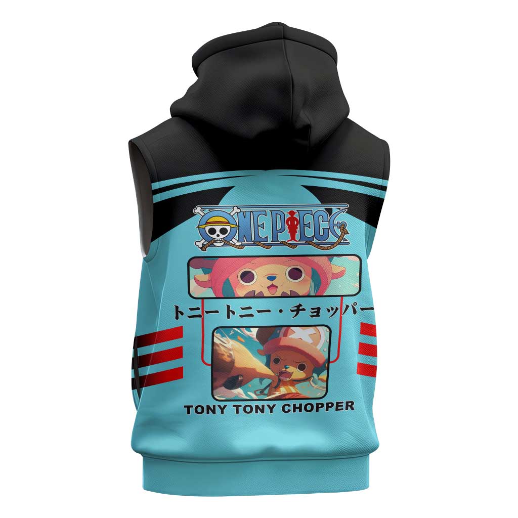 Chopper One Piece Sleeveless Zip Hoodie with Cute Reindeer Features and Adventurer Design - The Mazicc
