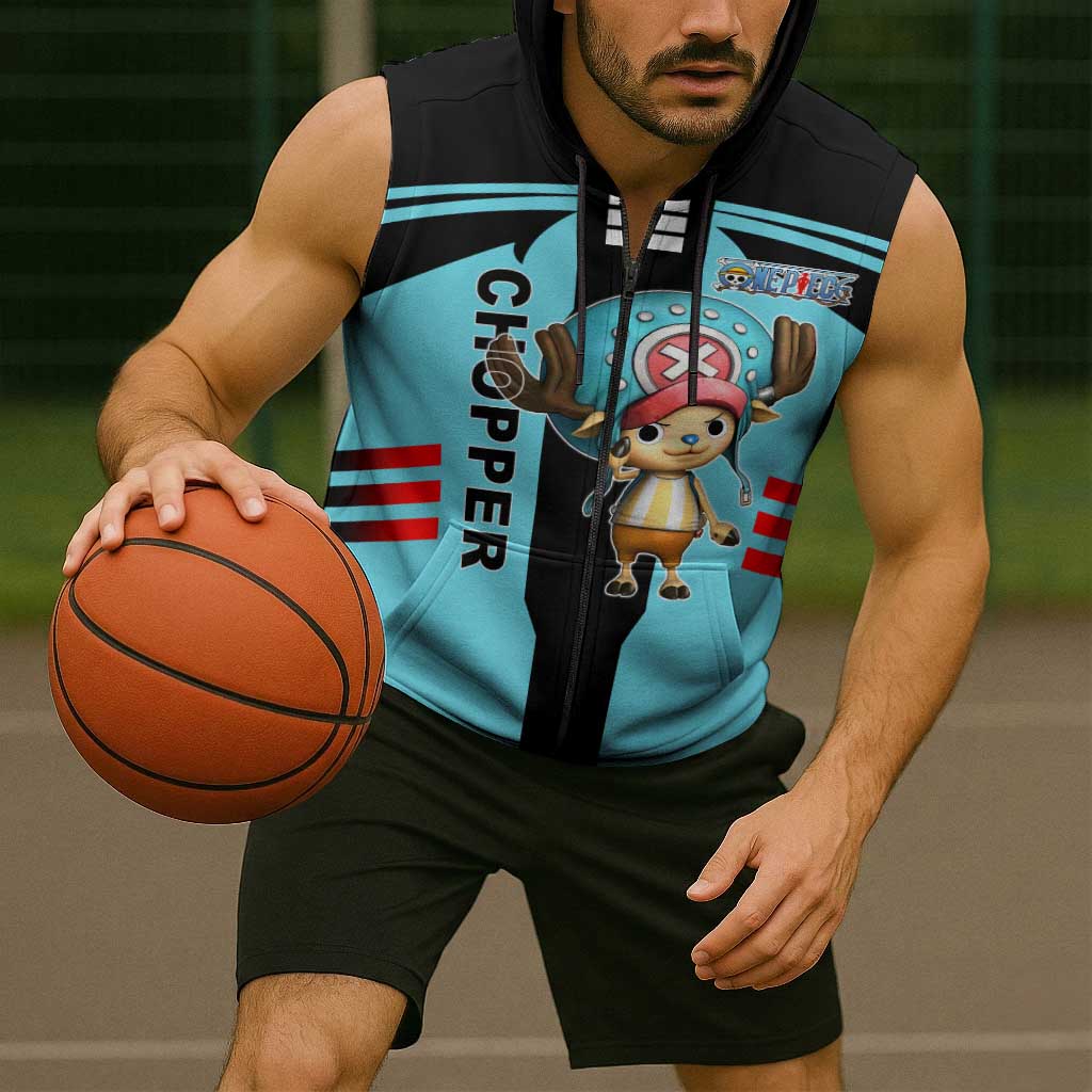 Chopper One Piece Sleeveless Zip Hoodie with Cute Reindeer Features and Adventurer Design - The Mazicc