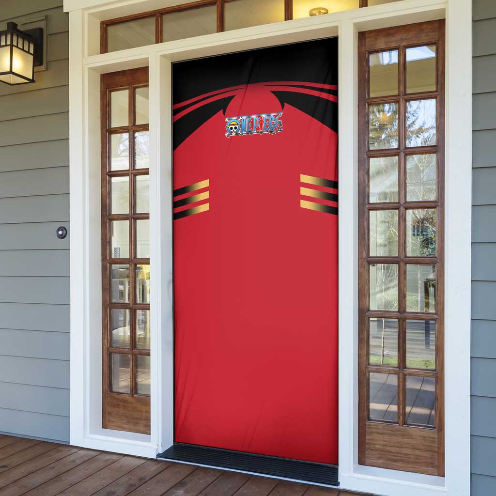 Luffy One Piece Door Cover with Straw Hat and Gear 5 Action Pose Design - The Mazicc