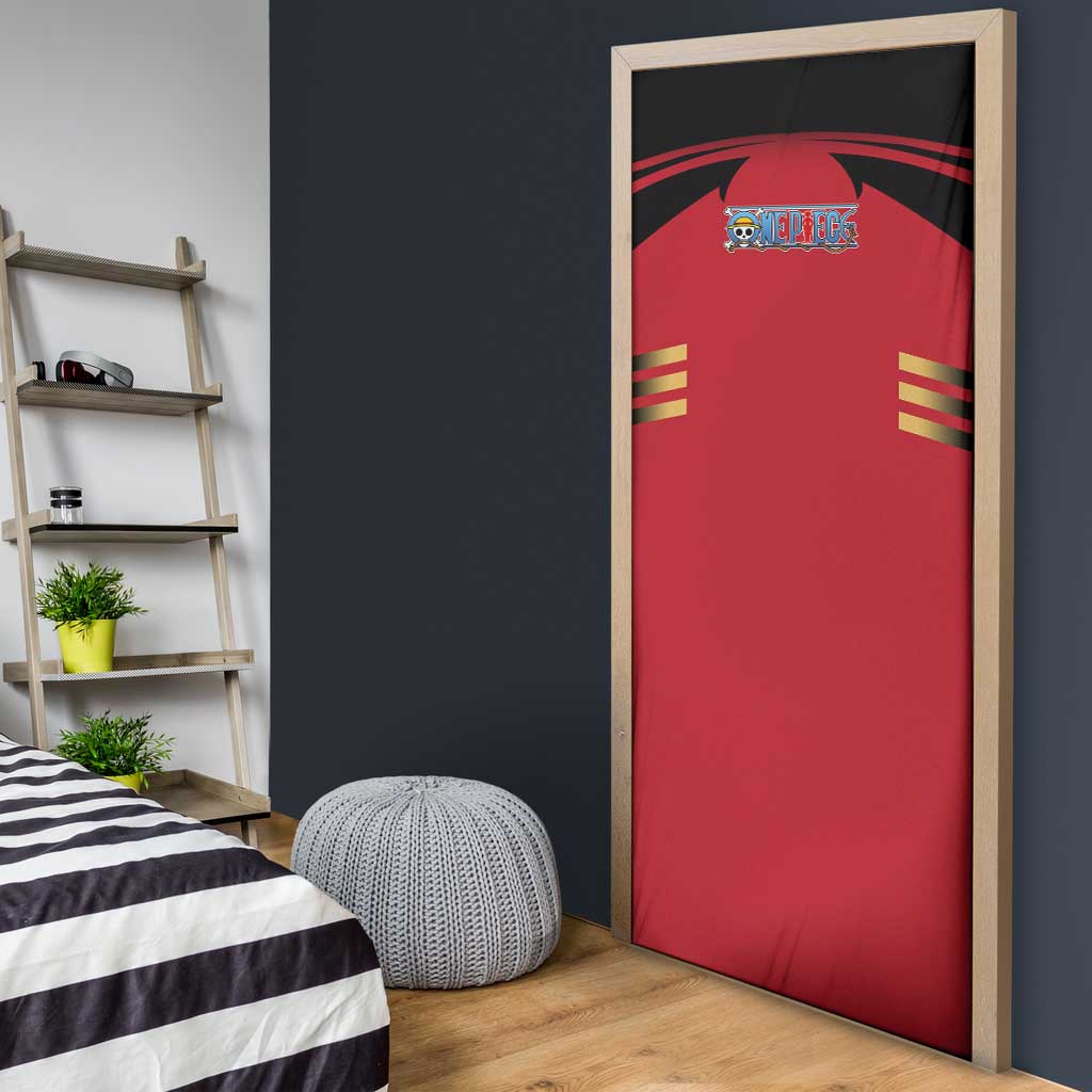 Luffy One Piece Door Cover with Straw Hat and Gear 5 Action Pose Design - The Mazicc