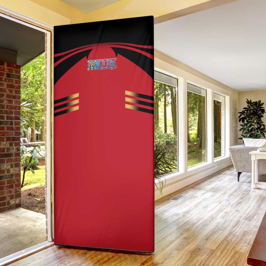 Luffy One Piece Door Cover with Straw Hat and Gear 5 Action Pose Design - The Mazicc