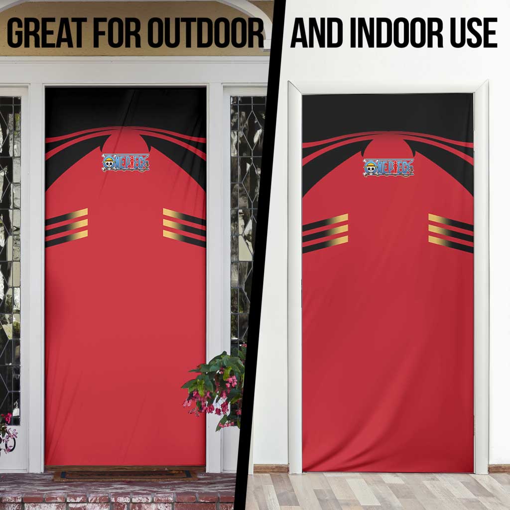Luffy One Piece Door Cover with Straw Hat and Gear 5 Action Pose Design - The Mazicc