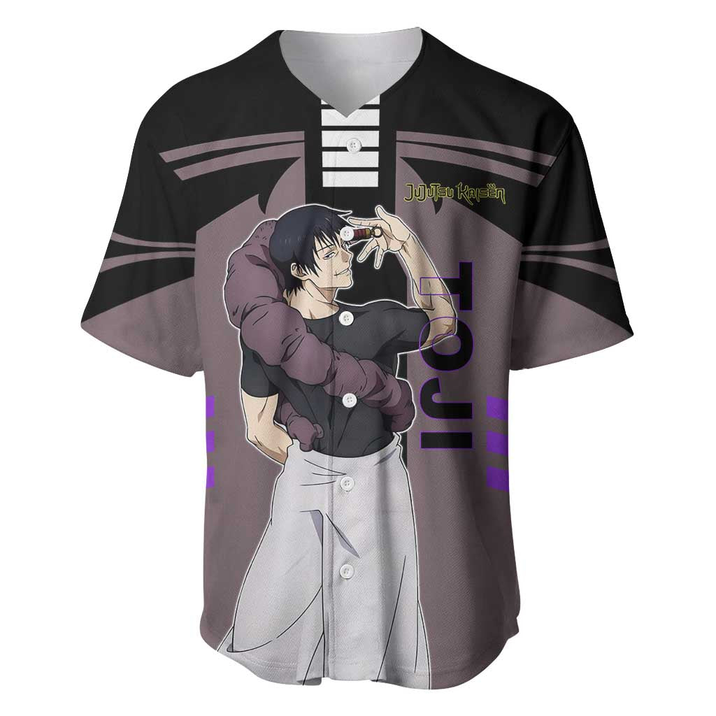Toji Fushiguro from Jujutsu Kaisen Baseball Jersey with Cursed Energy and Combat Stance Design - The Mazicc