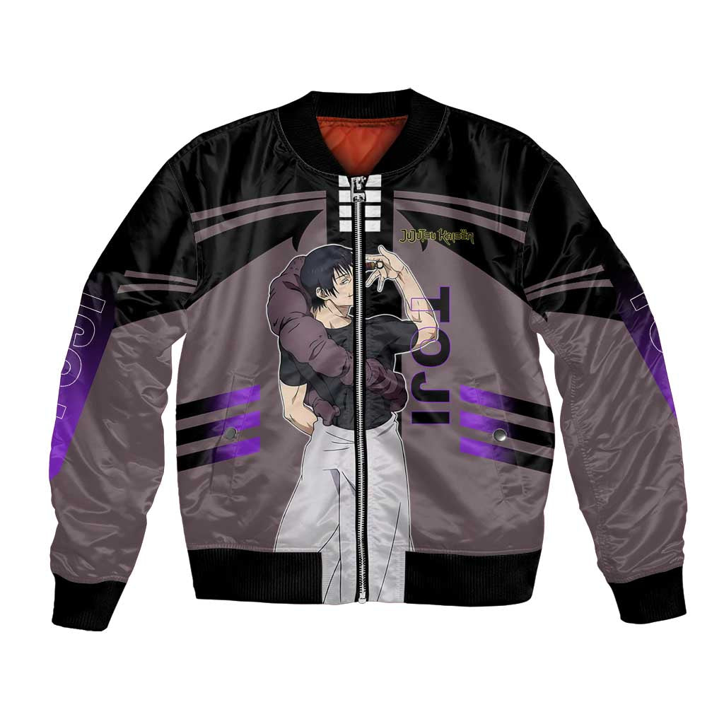 Toji Fushiguro from Jujutsu Kaisen Bomber Jacket with Cursed Energy and Combat Stance Design - The Mazicc