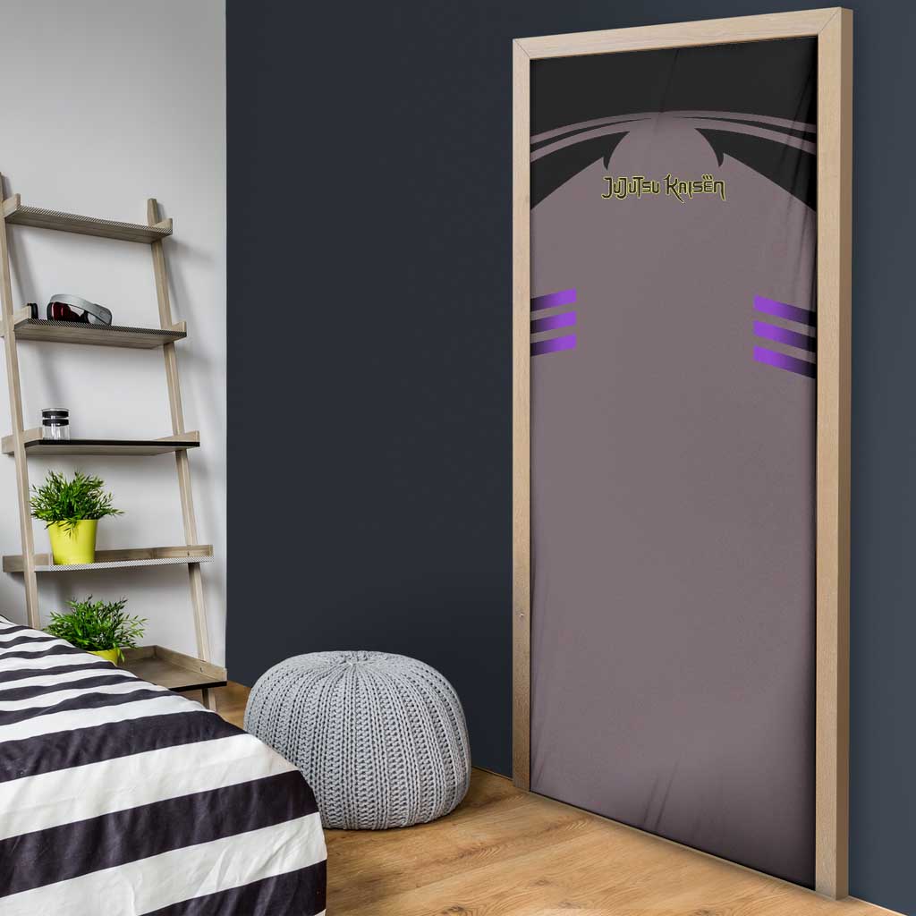 Toji Fushiguro from Jujutsu Kaisen Door Cover with Cursed Energy and Combat Stance Design - The Mazicc