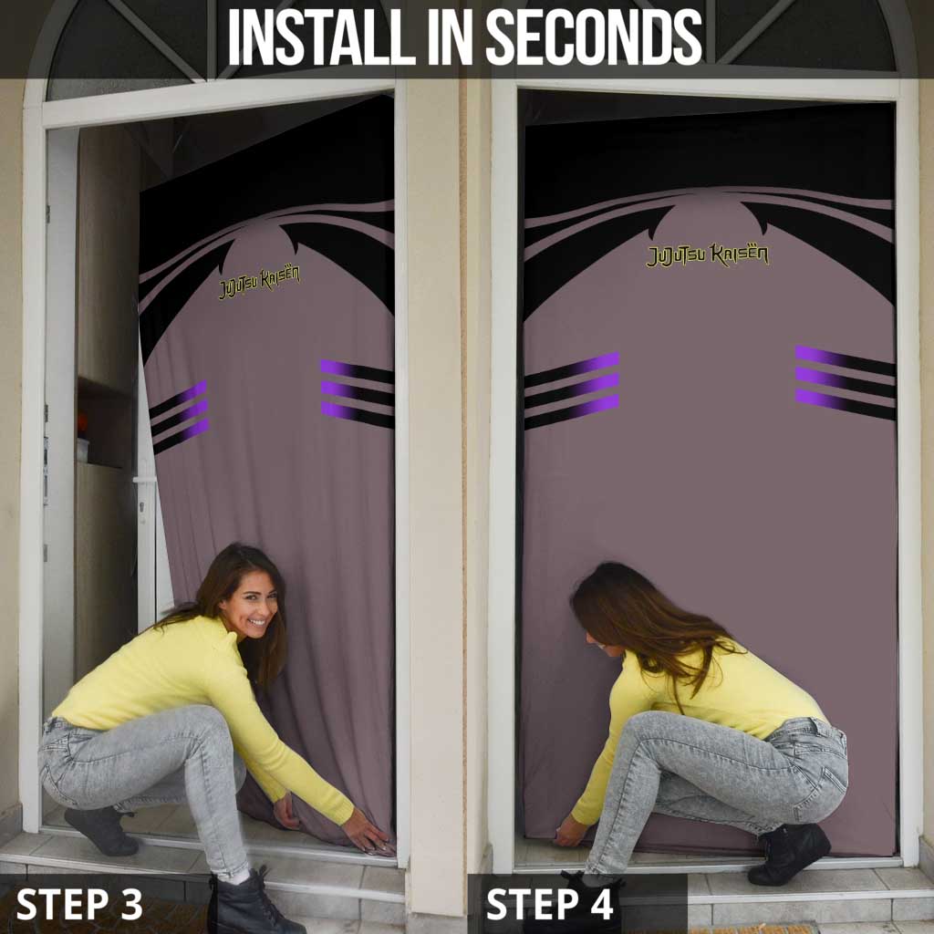 Toji Fushiguro from Jujutsu Kaisen Door Cover with Cursed Energy and Combat Stance Design - The Mazicc