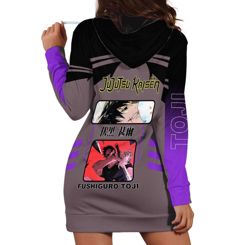 Toji Fushiguro from Jujutsu Kaisen Hoodie Dress with Cursed Energy and Combat Stance Design - The Mazicc