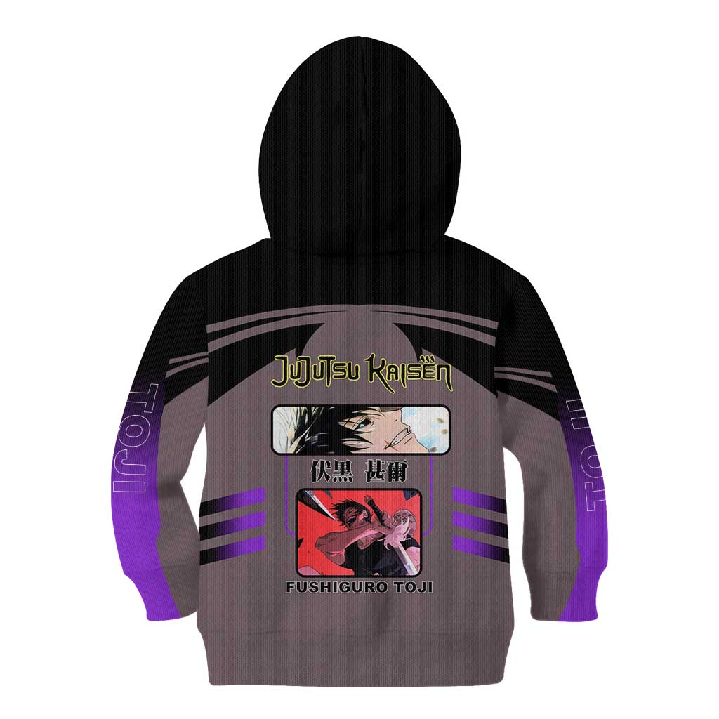 Toji Fushiguro from Jujutsu Kaisen Kid Hoodie with Cursed Energy and Combat Stance Design - The Mazicc