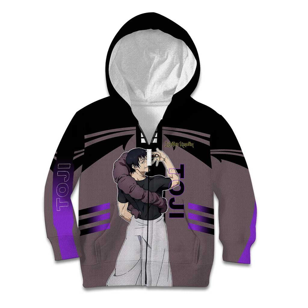 Toji Fushiguro from Jujutsu Kaisen Kid Hoodie with Cursed Energy and Combat Stance Design - The Mazicc