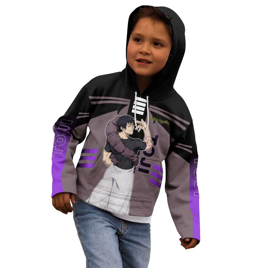 Toji Fushiguro from Jujutsu Kaisen Kid Hoodie with Cursed Energy and Combat Stance Design - The Mazicc