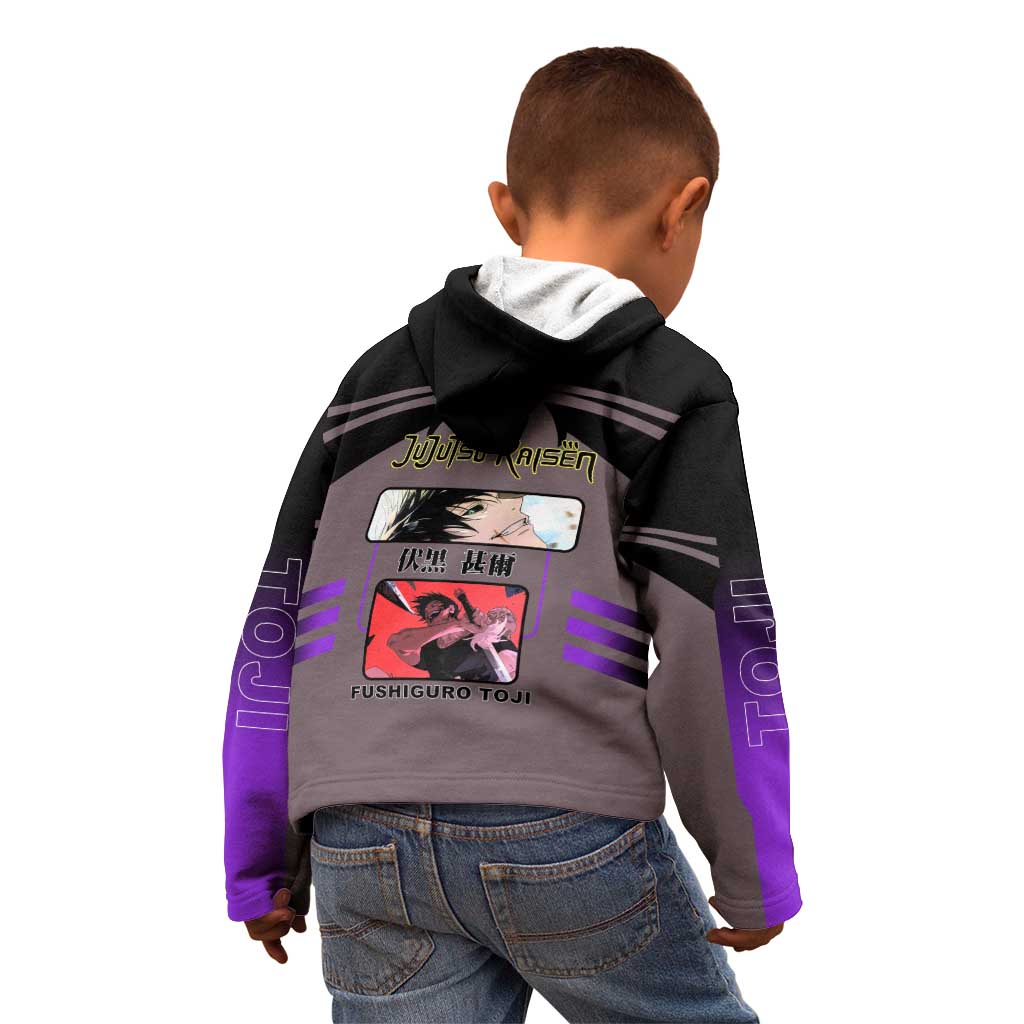Toji Fushiguro from Jujutsu Kaisen Kid Hoodie with Cursed Energy and Combat Stance Design - The Mazicc
