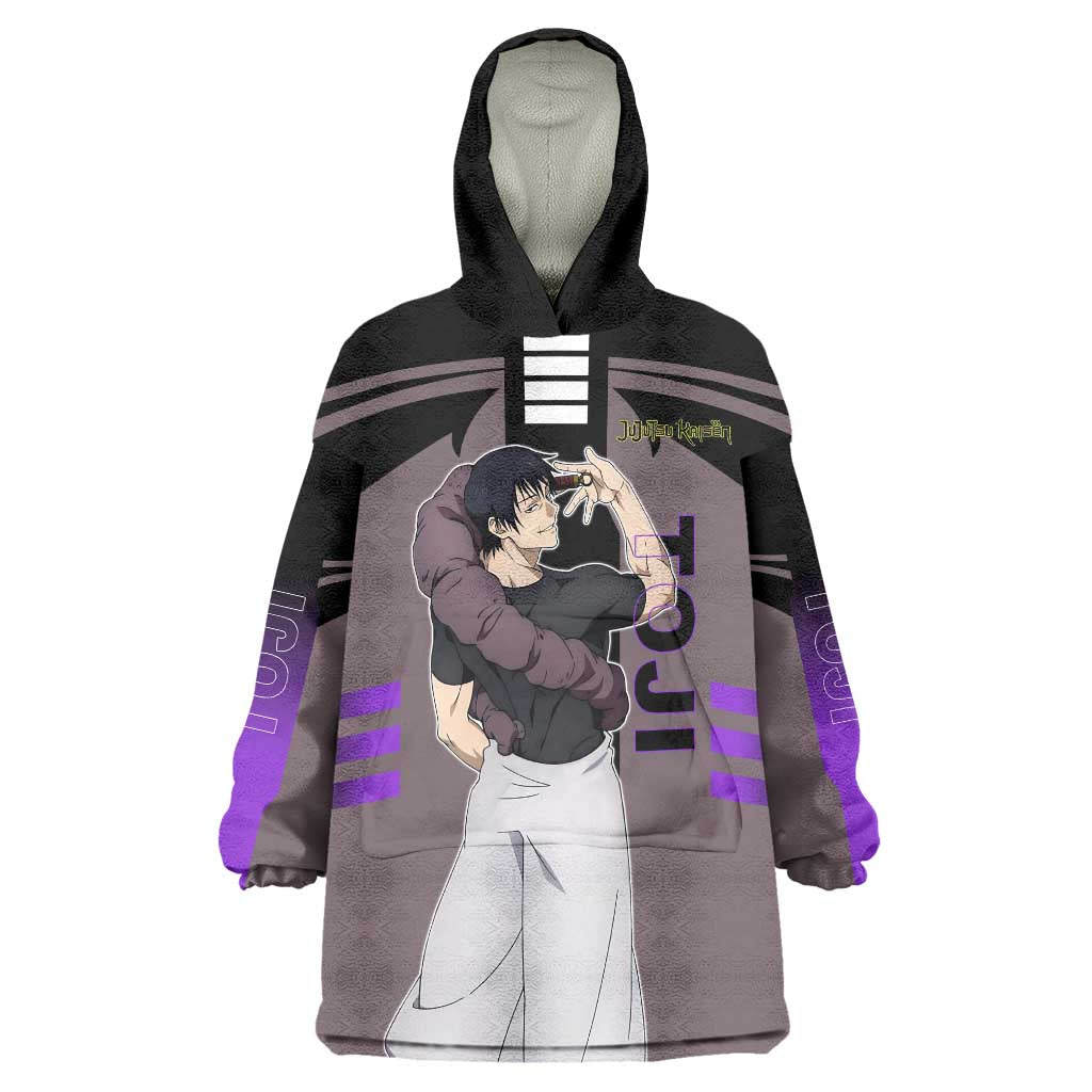 Toji Fushiguro from Jujutsu Kaisen Wearable Blanket Hoodie with Cursed Energy and Combat Stance Design - The Mazicc