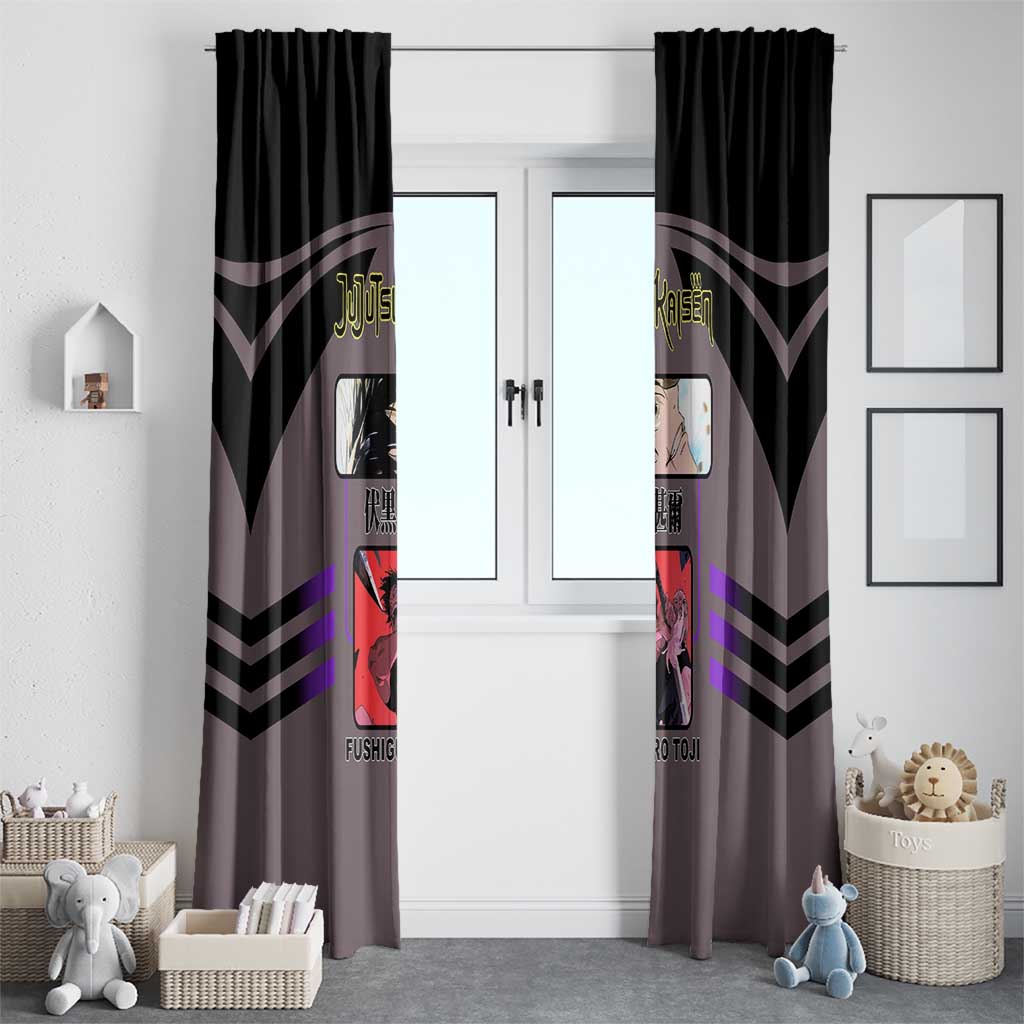 Toji Fushiguro from Jujutsu Kaisen Window Curtain with Cursed Energy and Combat Stance Design - The Mazicc