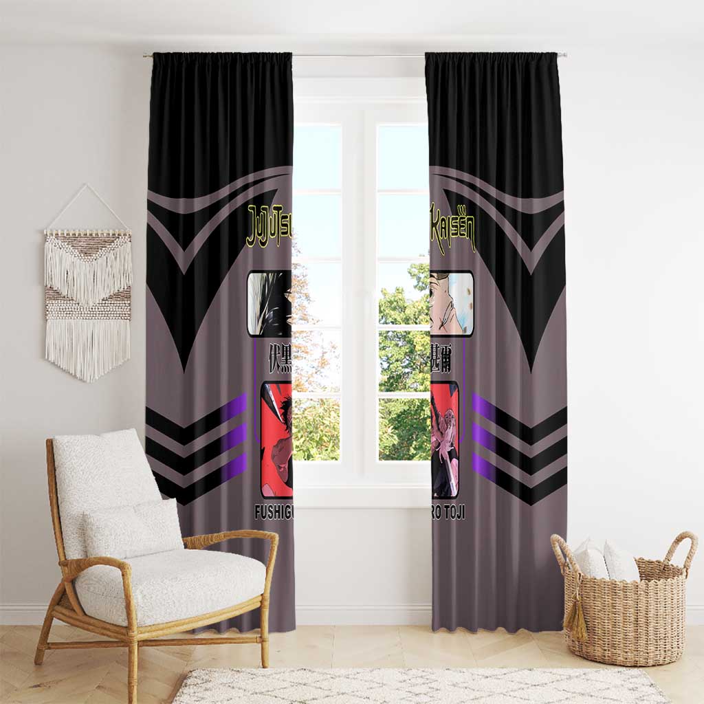 Toji Fushiguro from Jujutsu Kaisen Window Curtain with Cursed Energy and Combat Stance Design - The Mazicc
