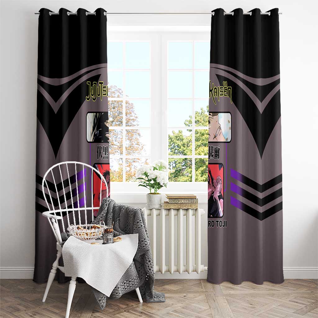 Toji Fushiguro from Jujutsu Kaisen Window Curtain with Cursed Energy and Combat Stance Design - The Mazicc