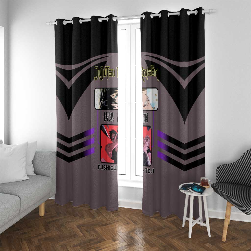 Toji Fushiguro from Jujutsu Kaisen Window Curtain with Cursed Energy and Combat Stance Design - The Mazicc