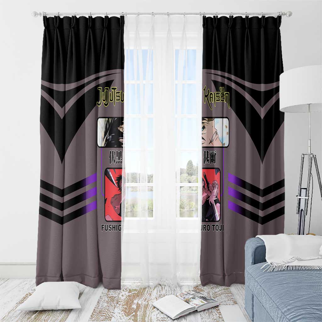 Toji Fushiguro from Jujutsu Kaisen Window Curtain with Cursed Energy and Combat Stance Design - The Mazicc