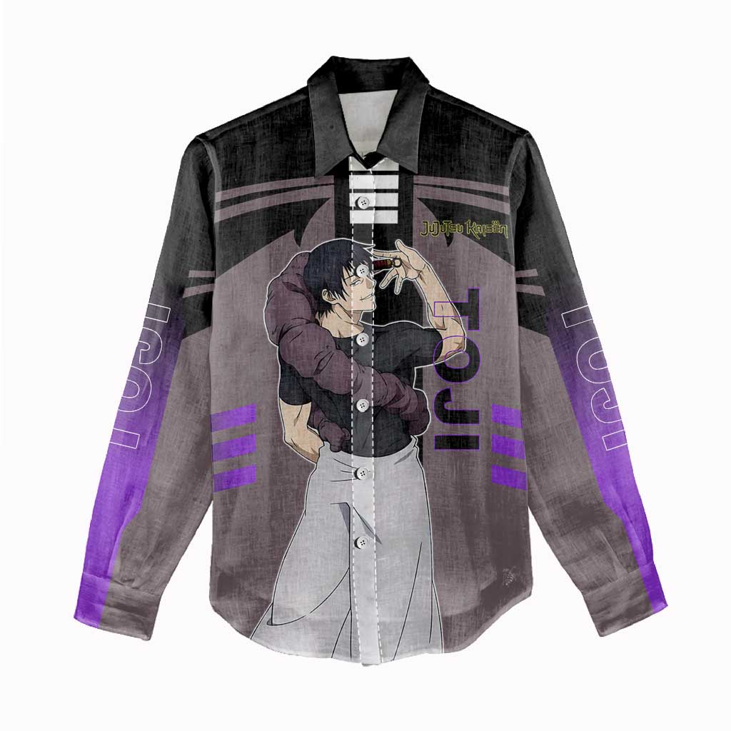 Toji Fushiguro from Jujutsu Kaisen Women Casual Shirt with Cursed Energy and Combat Stance Design - The Mazicc
