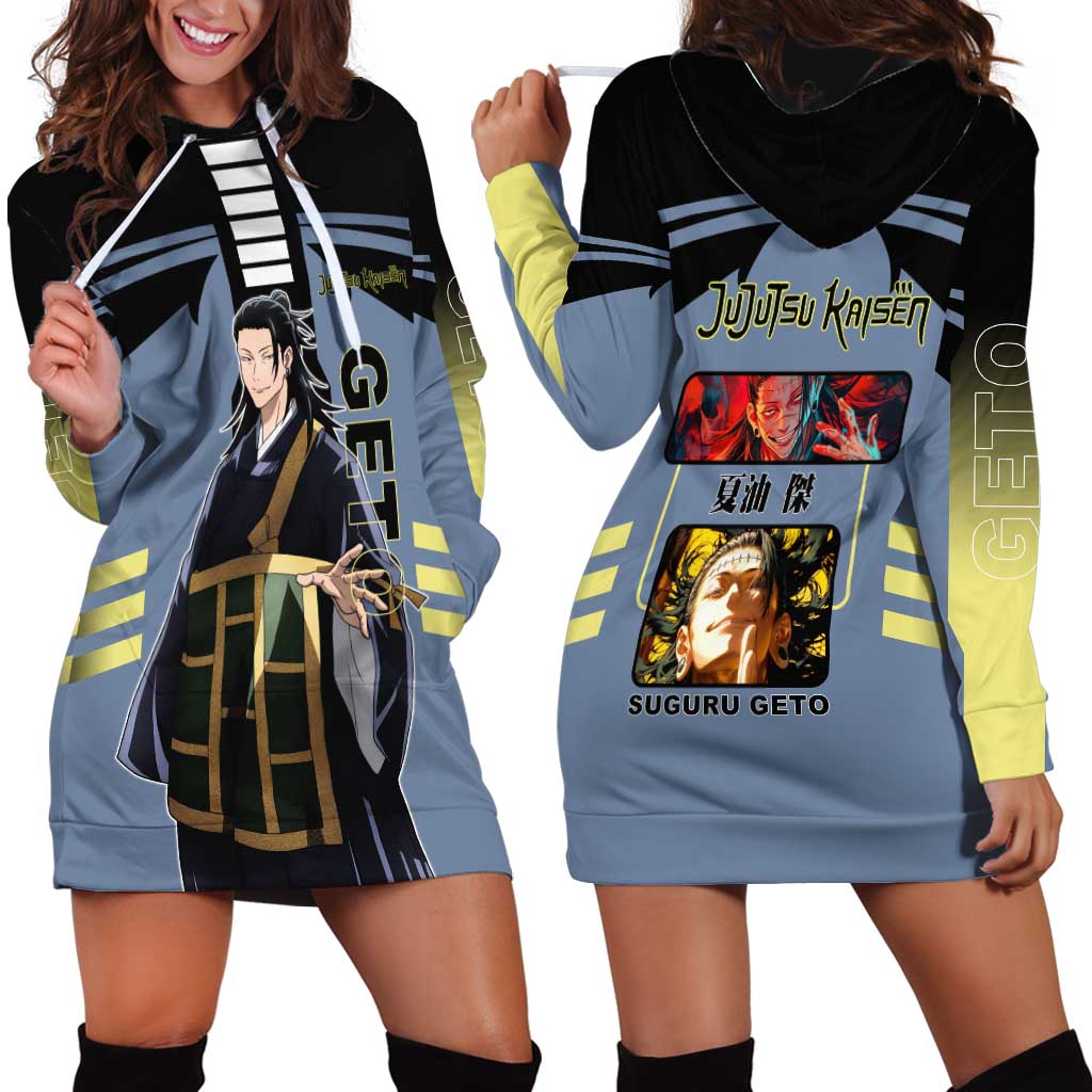 Suguru Geto from Jujutsu Kaisen Hoodie Dress with Cursed Spirit Powers and Dark Aura Design - The Mazicc